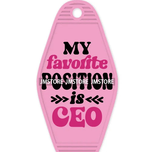 Wife Mom CEO Funny Quotes High Quality WaterProof UV DTF Sticker For Motel Hotel Keychain Small Business Mama