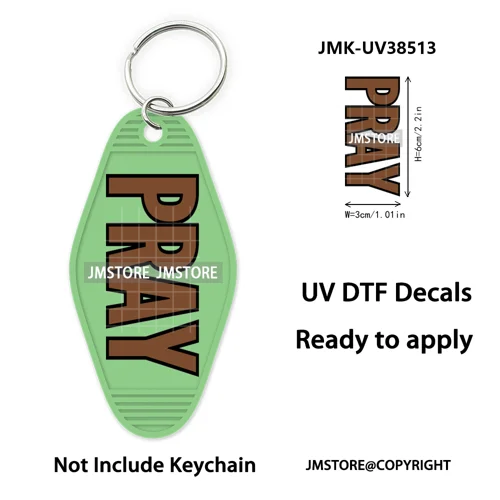 Christian Bible Jesus Faith Letters UV DTF Motel Keychain Decals Ready To Ship Custom Transfer Stickers Print For Hotel Keychain