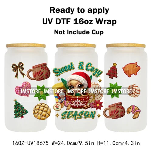 Christmas Movie Characters UV DTF Cup Wrap Ready To Apply Transfer Stickers Waterproof 16OZ Tumbler Wraps For Libbey Glass Can