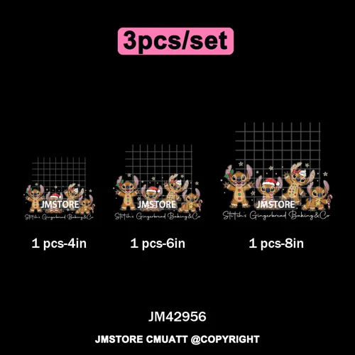 Cartoon Holiday Mouse Gingerbread Baking Christmas Tis The Season Iron on DTF Heat Transfers Stickers Ready to Press for Clothes