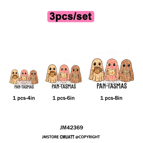 Coquette Halloween Spooky Espantan Latina Mexican Conchas Ghost Iron on DTF Washable Transfer Sticker Ready to Press for Hoodies