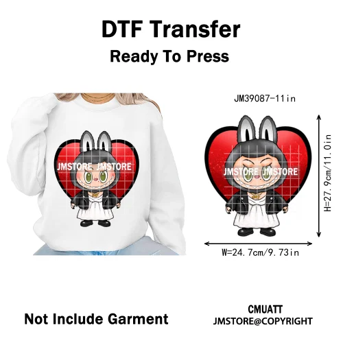 Horror Movie Character Cartoon Dolls Halloween Printing Iron on DTF Washable Transfers Stickers Ready to Press for Clothes Bags