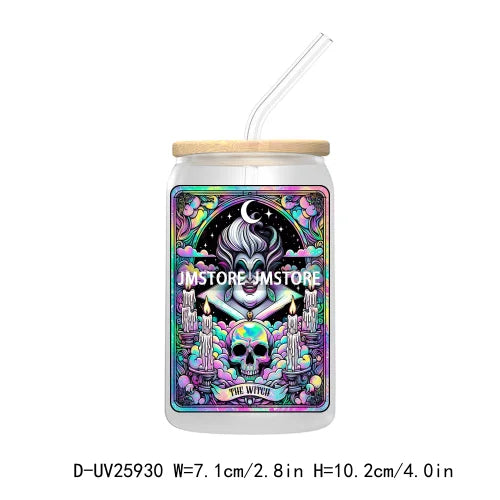 The Witch Tarot Card UV DTF Transfer Stickers Decals For Libbey Cold Cups Mugs Tumbler Waterproof Custom Labels Horror Character