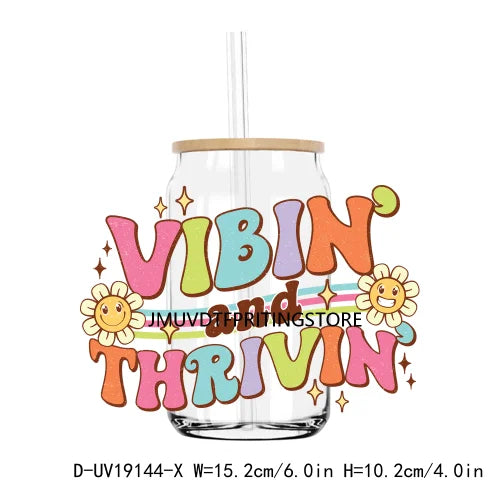 Positive Affirmations Good Vibes UV DTF Transfers Sticker Decals For Libbey Cold Cups Mugs Tumbler Waterproof DIY Craft Kindness