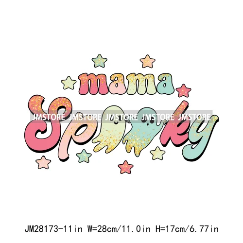 Cute Mama Babe Stay Spooky Let's Go Ghouls Halloween Season Designs DTF Iron On Transfers Stickers Ready To Press For Clothes