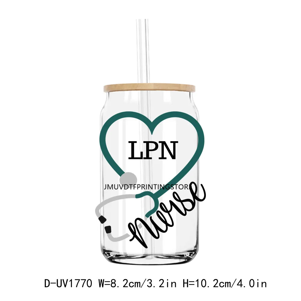 Medical NICU Nurse UV DTF Transfers Stickers Decals For Libbey Cold Cups Mugs Tumbler Pharmacist Life Waterproof DIY Craft