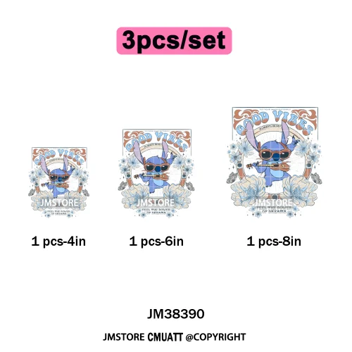 Retro Cartoon Happy Summer Vacation Vibes Coquette Seashells Iron on DTF Heat Transfer Stickers Ready to Press for Clothes Bags