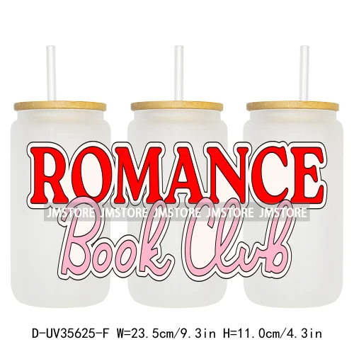 Fantasy Bookish Lover Reading 16OZ UV DTF Cup Wraps Ready To Apply Waterproof Transfer Stickers For Libbey Glass Can Tumbler