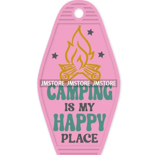 Camping Life Home Is Where We Park It High Quality WaterProof UV DTF Sticker For Motel Hotel Keychain Cat Mom