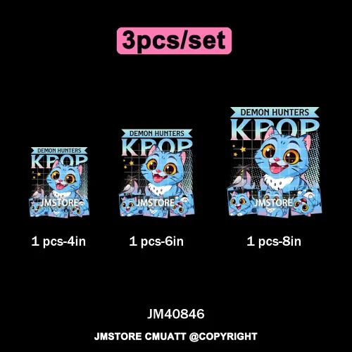 Kpop Culture Idol Movie Inspired Music Lover Cute Blue Anime Character Iron on DTF Transfers Stickers Ready to Press for Clothes