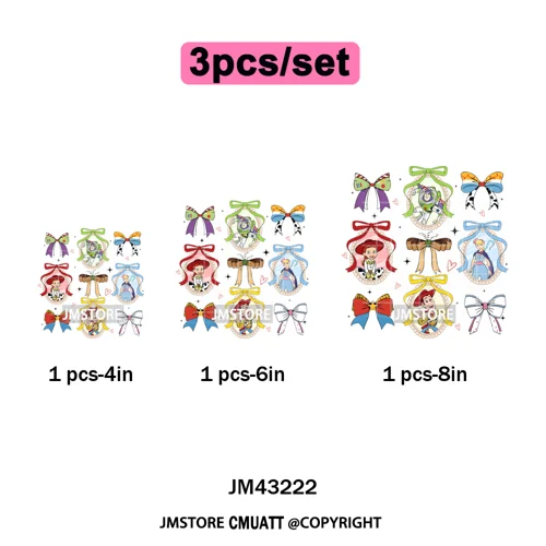 Trendy Girls Mirror Coquette Cartoon Friends Character Trip Holiday Iron on DTF Transfer Stickers Ready to Press for Sweatshirts