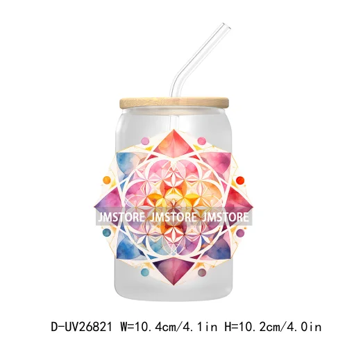 Yoga Serenity Art Mandalas Meditation UV DTF Transfers Stickers Decals For Libbey Cold Cups Mugs Tumbler Waterproof DIY Craft