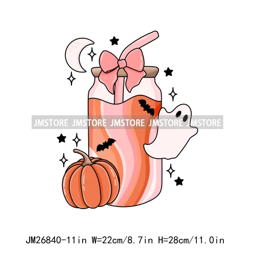 Hot Cute Spooky Ghouls Boo Read Club Bookish Halloween DTF Printing Iron On Transfer Stickers Ready To Press For Hoodies Bags