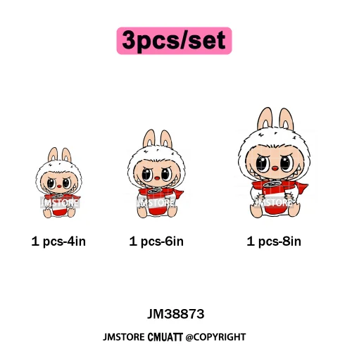Coquette Bow Monster Doll Drinking Soda Bottle Thermal Printing Iron on DTF Washable Transfer Sticker Ready to Press for Clothes