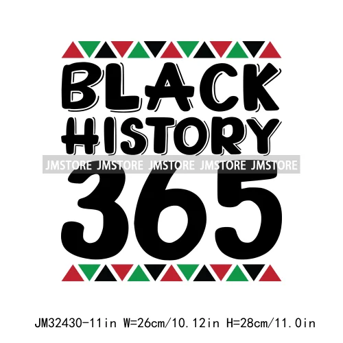 Black History Month 365 Juneteenth Vibes Afro Inspirational Quotes Iron On DTF Transfer Stickers Ready To Press For Clothing