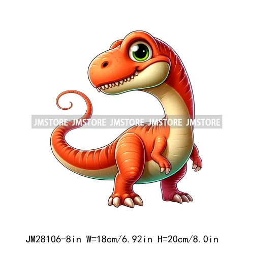 Funny Diy Dinosaur Cute Dino Nursery Animal DTF Iron On Transfers Stickers Ready To Press For T-shirts Bags