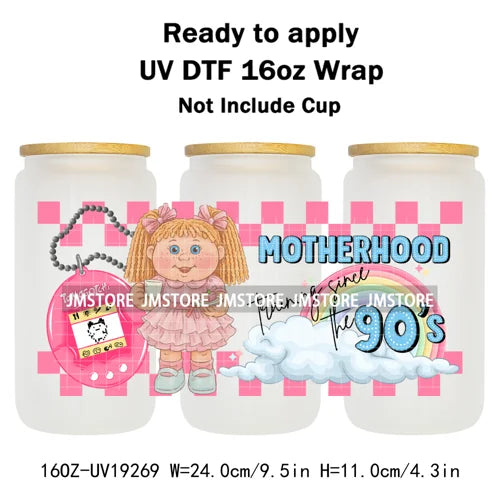 Trendy Girls Coffee Cartoon Bears 16OZ UV DTF Cup Wraps Ready To Apply Waterproof Transfer Stickers For Libbey Glass Can Tumbler