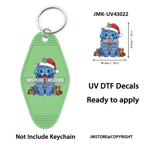 Christmas Kpop Team Demon Hunters Movie UV DTF Keychain Decals Ready To Apply Waterproof Durable Wraps For Hotel Motel Keychain
