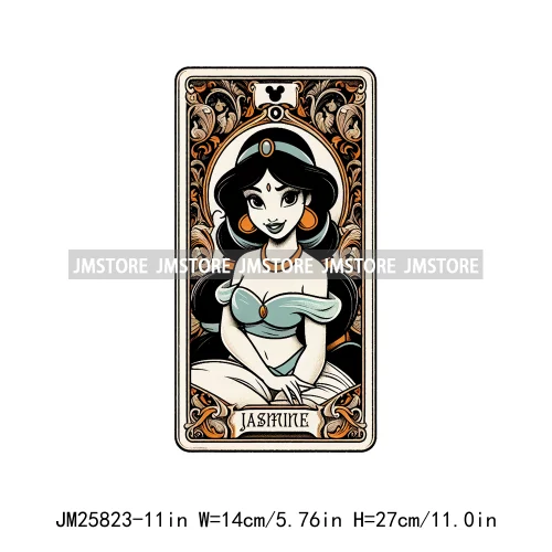 Cute Cartoon Animal Princess Characters Halloween Tarot Cards DTF Iron On Transfers Stickers Ready To Press For T-shirt Bags