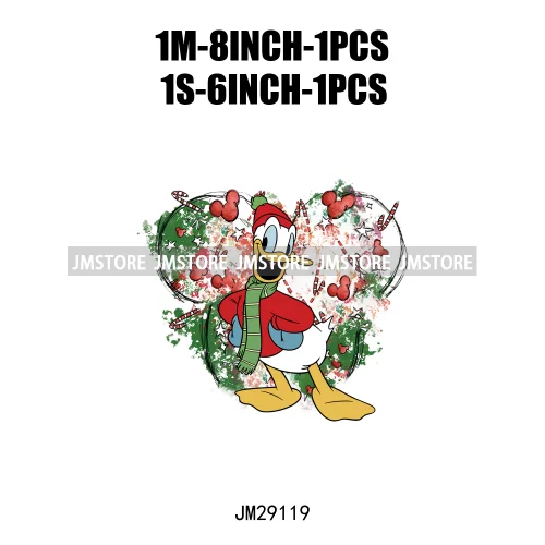 Cartoon Animal Character Merry Christmas Holiday Season Iron On DTF Transfer Stickers Logos Ready To Press For Hoodies