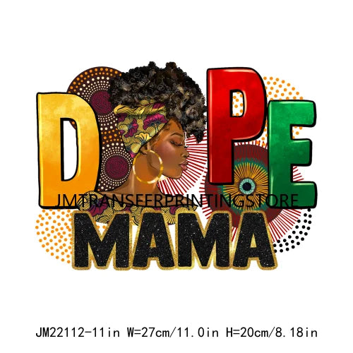 Colorful African Dope Best Boy Girl Dog Cat Mom Grandmom Ever Decals Mommy Bruh DTF Transfer Stickers Ready To Press For T-shirt