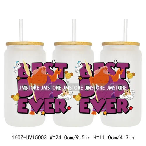 Best Dad Ever Father's Day UV DTF Stickers Ready to Transfer Cup Wrap Custom Labels DIY Craft For Libbey Can Glass Tumblers Mugs