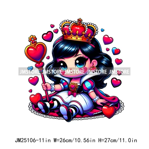 Cartoon Washable Halloween Princess Evil Queen Girls Printing Designs DTF Iron On Transfers Stickers Ready To Press For Textil