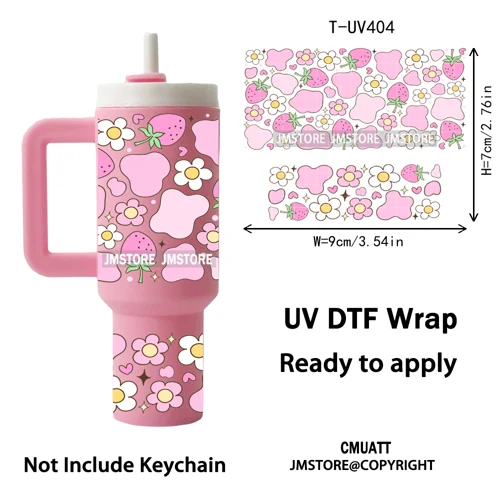 Coquette Bow Floral Seamless Book Lover Ribbon UV DTF Wraps Ready To Use Transfer Stickers Waterproof For Mini Tumbler Keychain