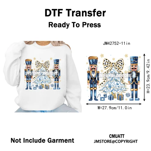 Merry Christmas Holly Jolly Coquette Tree Cartoon Movie Vibes Iron on DTF Washable Transfer Stickers Ready to Press for Textiles