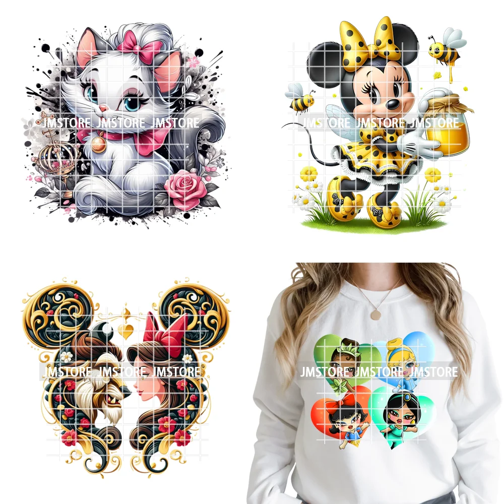 Trendy Flower Cat Bee Animal Lover Cute Princess Designs Iron on DTF Washable Transfers Stickers Ready to Press for T-shirts