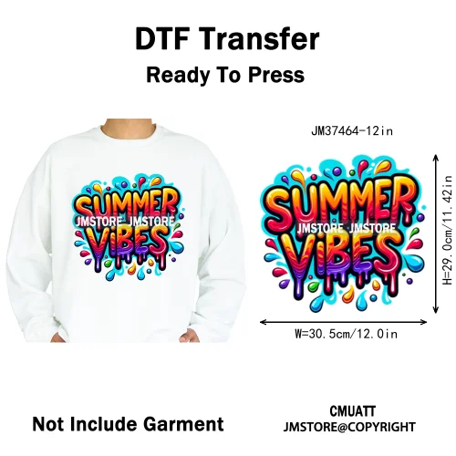12in Colorful Rap Music Rock Vibes Mud Master Truck Space Trip Graffiti Iron on DTF Transfer Stickers Ready to Press for T-shirt