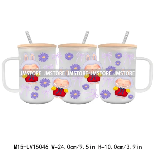 Funny Monster Dolls Girly UV DTF Cup Wrap Ready To Apply Waterproof High Quality Custom Prints For 15OZ Glass Mug Cup Tumbler