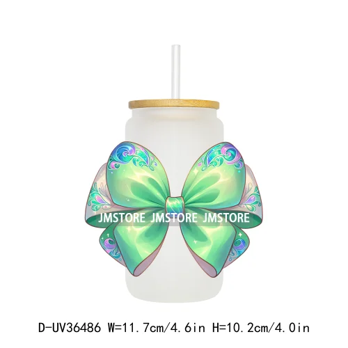 Princess Coquette Bow Cartoon Magical Kingdom UV Sticker Decals For Libbey Cold Cups Mugs Tumbler Waterproof Transfer Stickers