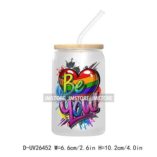 LGBT Quotes UV DTF Transfer Stickers Decals For Libbey Cold Cups Mugs Tumbler Waterproof DIY Custom Logo Labels Rainbow Pride