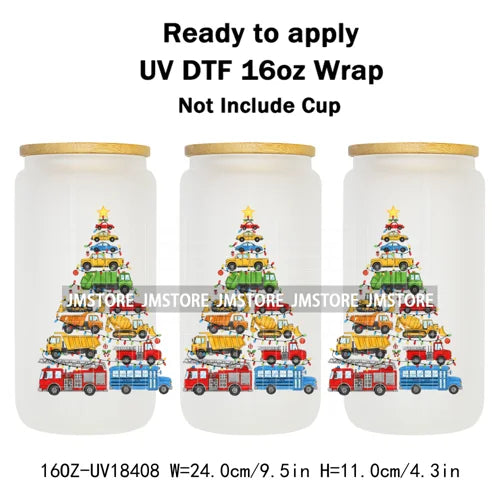 Cartoon Mouse Friends Christmas Gingerbread 16OZ UV DTF Cup Wraps Ready To Apply Durable Transfer Stickers For Libbey Glass Can