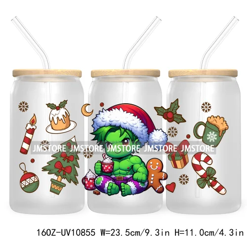 Christmas Movie Killer UV DTF Cup Wrap For Libbey Glass Can Transfer Stickers Waterproof Custom Labels Scary Horror Friends