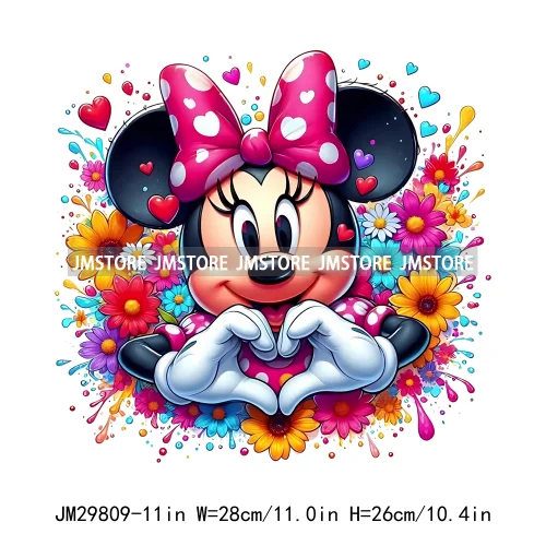 Colorful Splashing Cartoon Characters Friends Printing Iron On DTF Transfers Stickers Ready To Press For Sweatshirt Bags