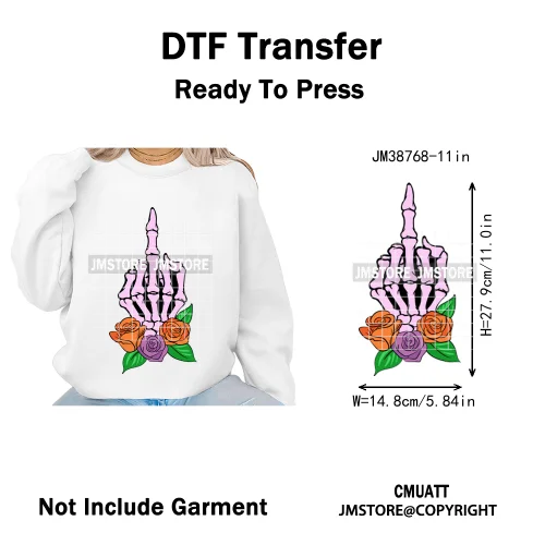 New Sarcastic Halloween Snarky Inspire Quotes Printing Iron on DTF Washable Transfers Stickers Ready to Press for Clothing Bags