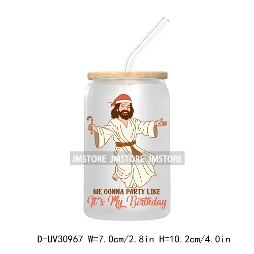 Jesus Christian Religious Christmas Faith Bible Verse UV Sticker Decals For Libbey Cold Cups Mugs Tumbler Transfer Stickers Logo