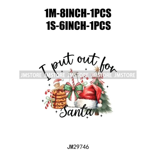 Small Town Fram Fresh Tree Christmas Merry Vibes Ho Ho Ho Santa Deer Iron On DTF Transfers Stickers Ready To Press For Hoodies