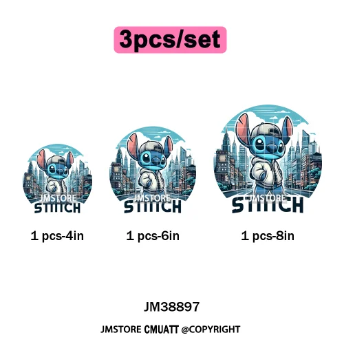 Urban Cartoon Character Streetwear Thermal Printing Iron on DTF Washable Transfers Stickers Ready to Press for Clothing Bags