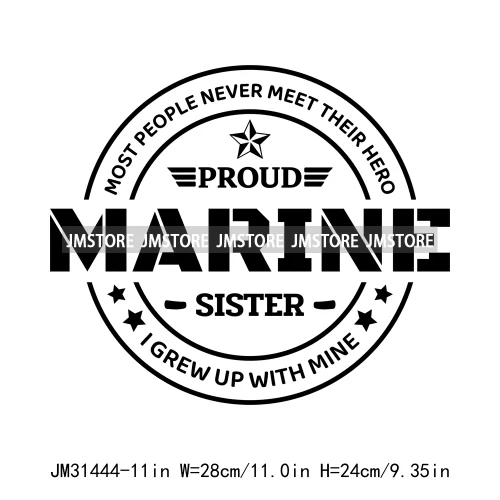 Happy Proud Marine Family Quotes I Raised Love Mine Military Pride Iron On DTF Transfers Stickers Ready To Press For Hoodies