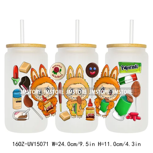 Cute Cartoon Coquette Magical Mirror Bow 16OZ UV DTF Cup Wraps Ready To Apply Waterproof Transfer Stickers For Libbey Glass Can