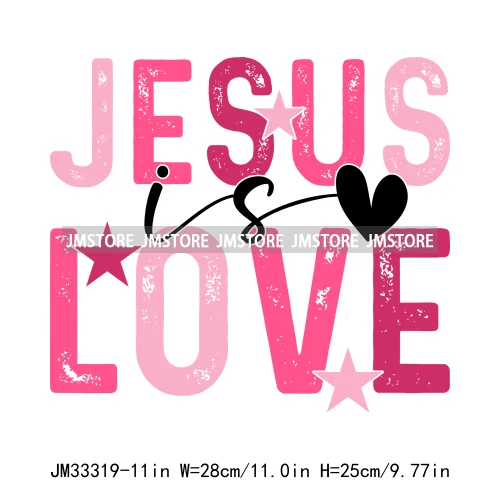 Hello Valentine Christian Jesus Love Floral Coquette Cupid XOXO Iron On DTF Transfer Stickers Ready To Press For Hoodies Bags