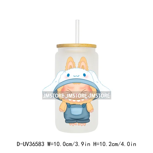 Funny Cartoon Monster Doll In Costume UV Sticker Decals For Libbey Cold Cups Mugs Tumbler Transfer Stickers Waterproof Prints