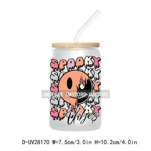 Spooky Ghost Boo Halloween Tis The Season UV DTF Transfer Stickers Decals For Libbey Cold Cup Mugs Tumbler Waterproof Book Ghoul