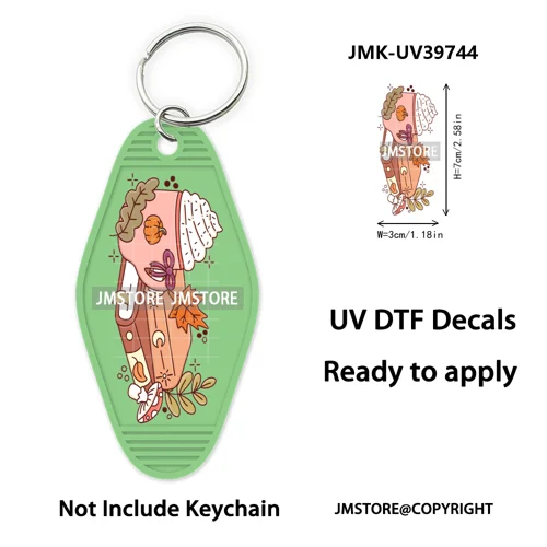 Season Reading Bookish Affirmation UV DTF Motel Keychain Decal Ready To Ship Custom Transfer Stickers Prints For Hotel Keychain
