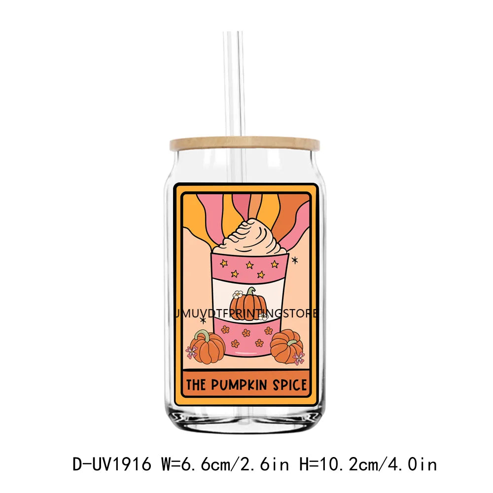 Pumpkin Spice Season Fall Halloween UV DTF Transfers Stickers Decals For Libbey Cold Cups Mugs Tumbler Waterproof DIY Craft