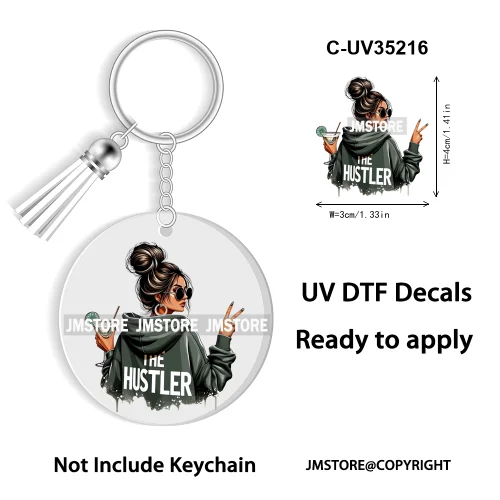 Sassy Girl Sarcastic Saying High Quality WaterProof Ready To Apply UV DTF Stickers For Round Circle Acrylic Keychain Keyring