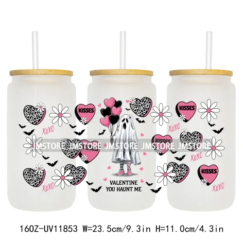 Western Puppy Cat Dog Valentines Day 16OZ UV DTF Cup Wrap Transfer Stickers Custom Labels Waterproof Logo For Libbey Glass Can